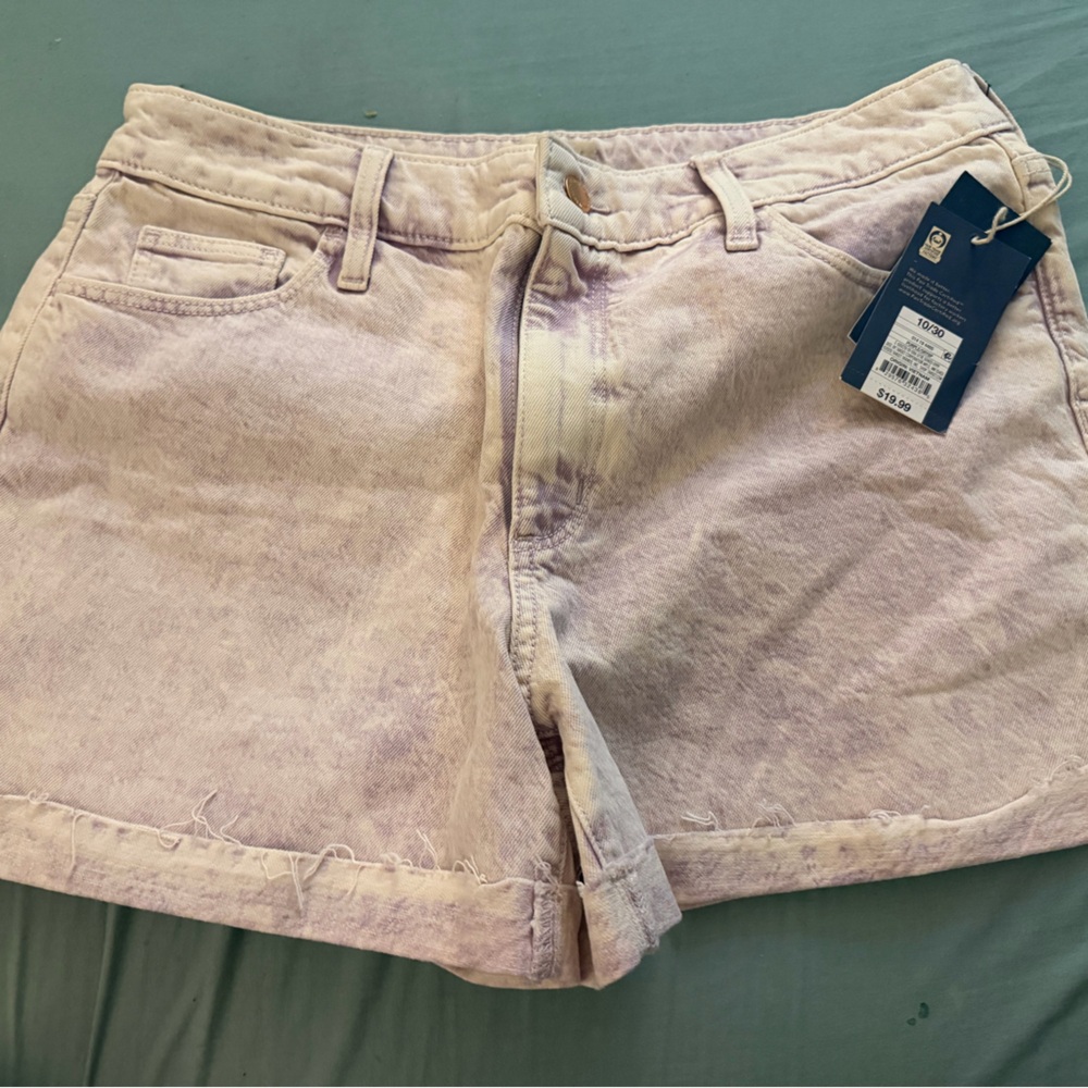 Universal Thread Tie Dye Denim Shorts Size 10/30 NWT Raw Hem Festival Summer
